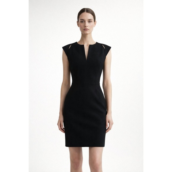 Kelly Wearstler Dresses & Skirts - Kelly Wearstler Women's Black Cutout Sheath Dress Pockets Zipper Back Size 4
